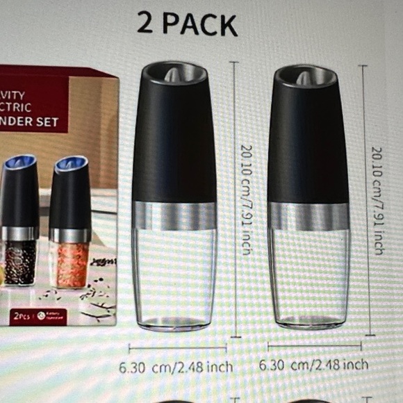 Black and Silver Gravity Electric Grinder Set - Picture 2 of 7